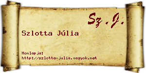 Szlotta Júlia névjegykártya