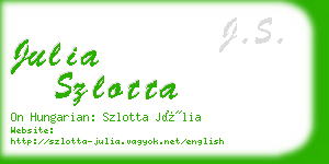 julia szlotta business card